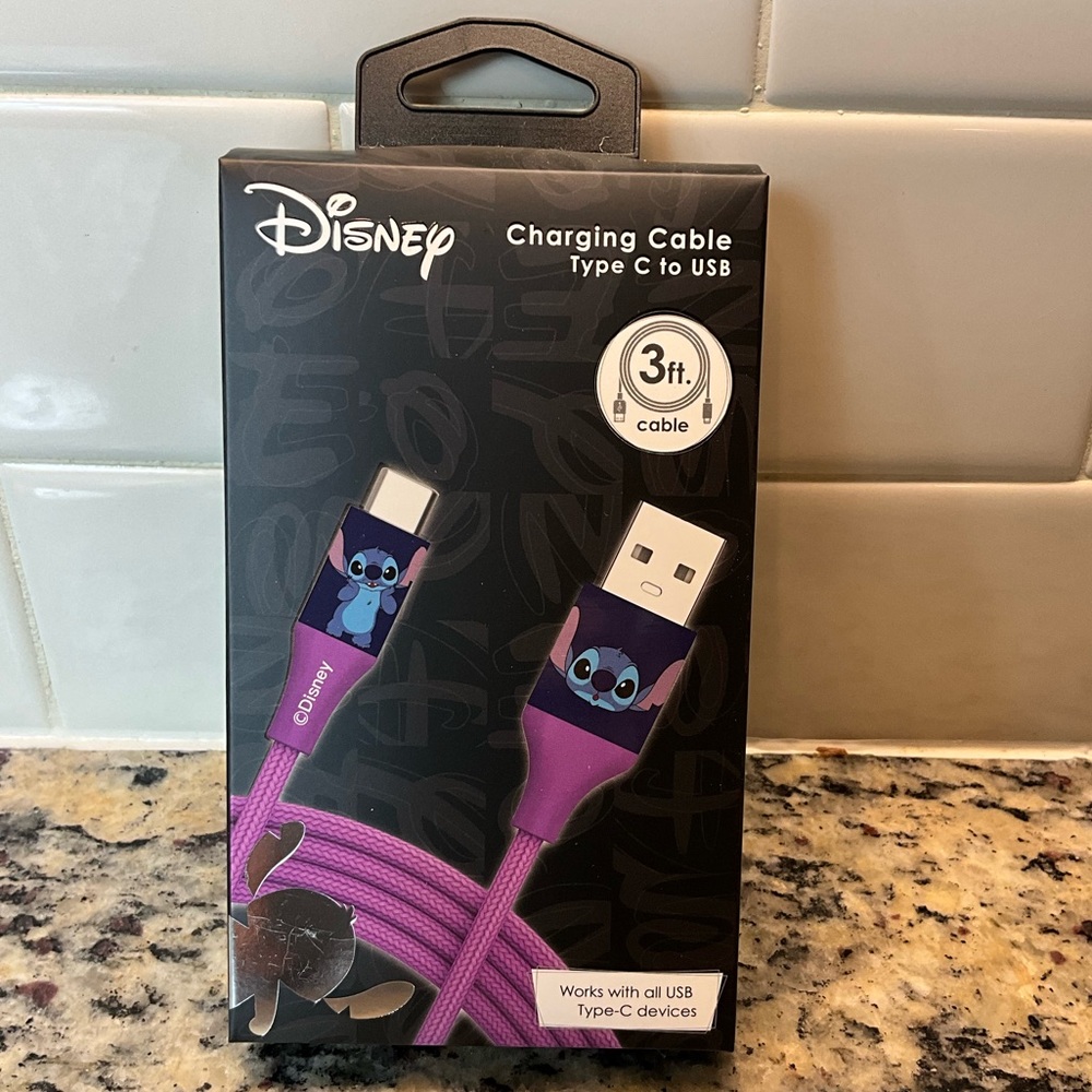 Disney Stitch 3ft USB to USB-C. SEND ME AN OFFER!